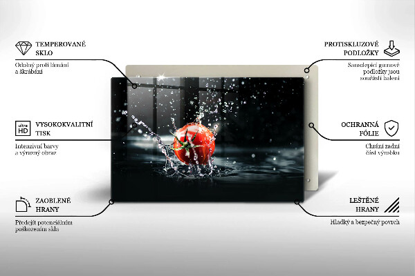 Skleněná deska za sporák Rajče ve vodě