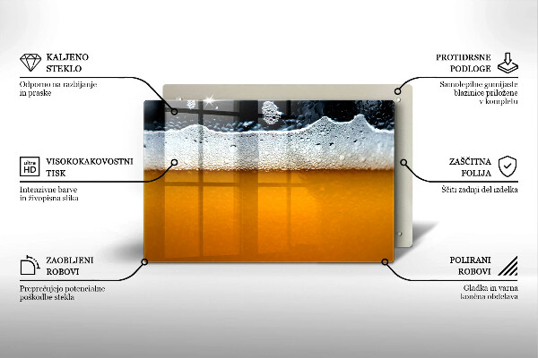 Skleněná deska za sporák Pijte pivní pěnu
