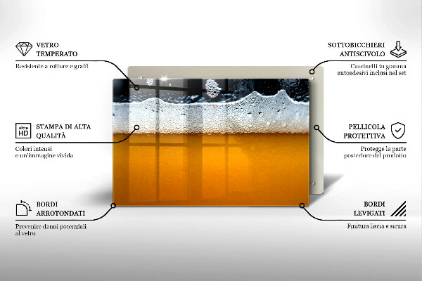 Skleněná deska za sporák Pijte pivní pěnu
