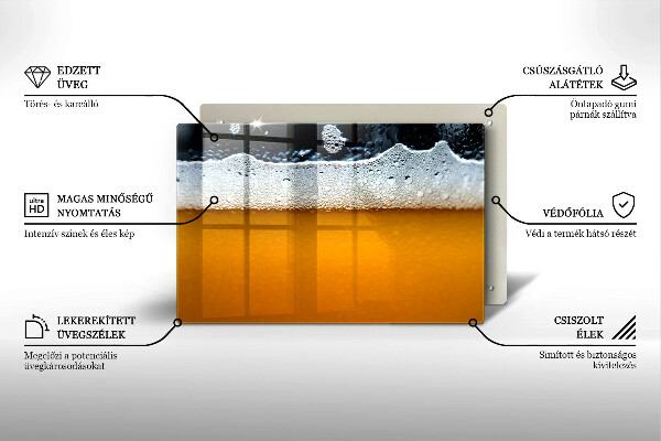 Skleněná deska za sporák Pijte pivní pěnu