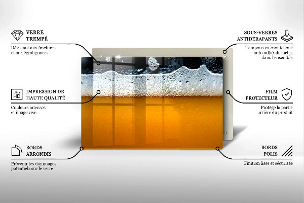 Skleněná deska za sporák Pijte pivní pěnu