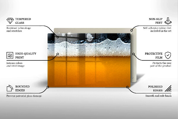 Skleněná deska za sporák Pijte pivní pěnu