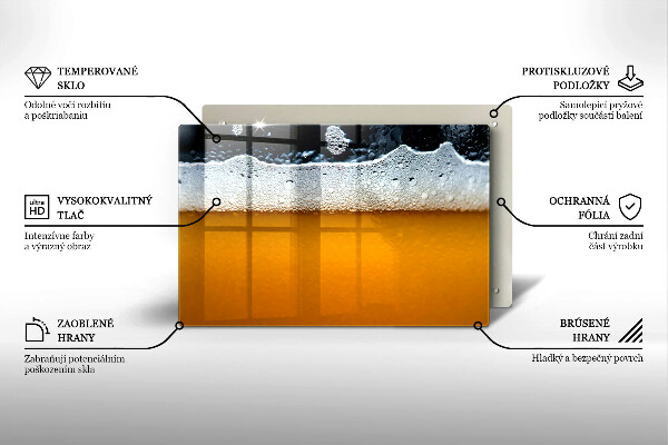 Skleněná deska za sporák Pijte pivní pěnu