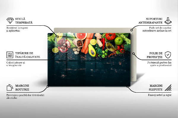 Skleněná deska za sporák Ovoce a zelenina