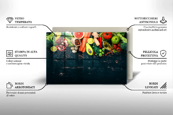 Skleněná deska za sporák Ovoce a zelenina
