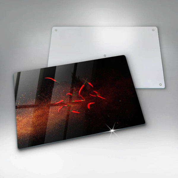 Skleněná deska za sporák Pálivé chilli papričky