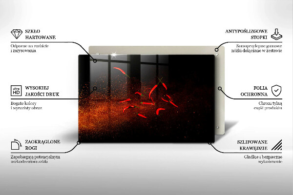 Skleněná deska za sporák Pálivé chilli papričky