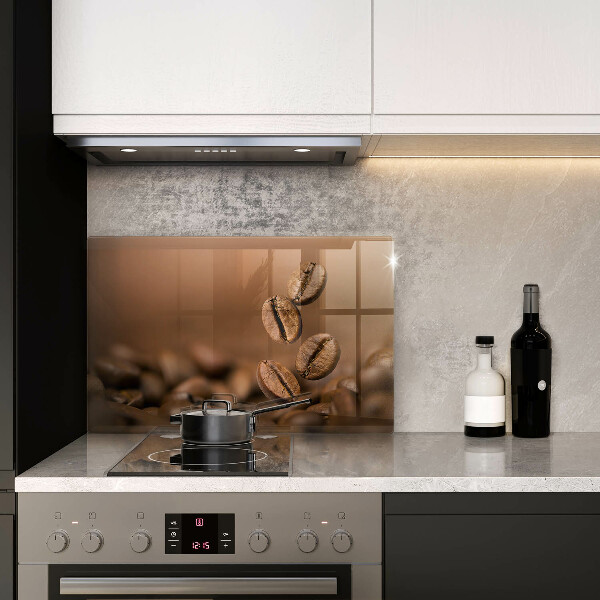 Skleněná deska za sporák Kávová zrna