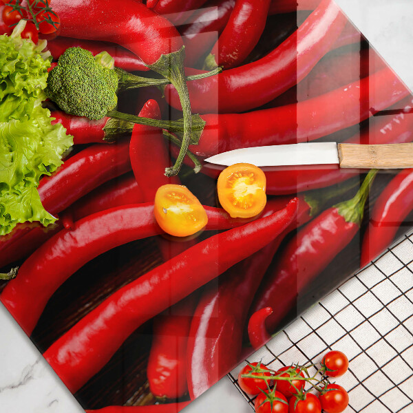 Skleněná deska za sporák Pálivé chilli papričky