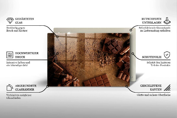 Skleněná deska za sporák Čokoládové sladkosti