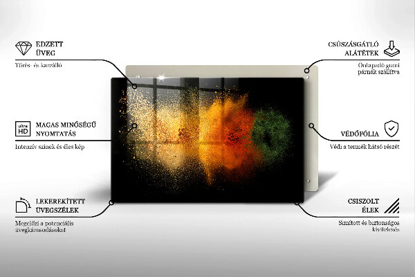 Skleněná deska za sporák Barevné koření