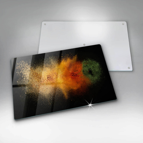 Skleněná deska za sporák Barevné koření