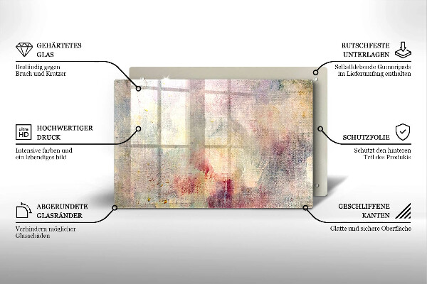 Skleněná deska za sporák Malování textury pozadí