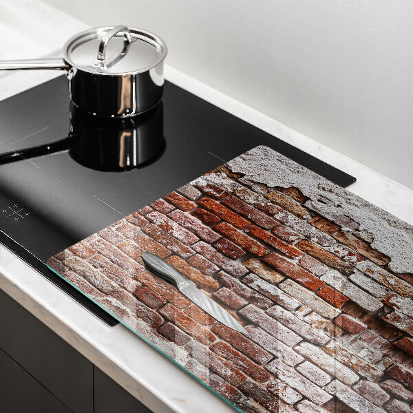 Skleněná deska za sporák Staré cihlové a betonové zdi