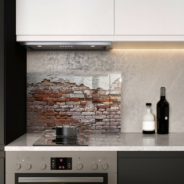 Skleněná deska za sporák Staré cihlové a betonové zdi