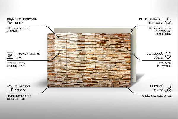 Skleněná deska za sporák Textura dekorativních kamenů