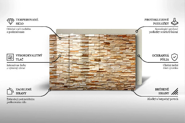 Skleněná deska za sporák Textura dekorativních kamenů
