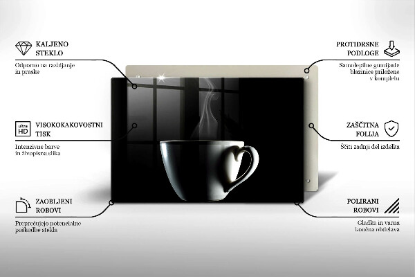 Skleněná deska za sporák Šálek čaje