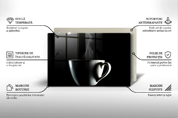 Skleněná deska za sporák Šálek čaje