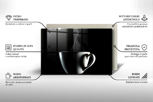 Skleněná deska za sporák Šálek čaje