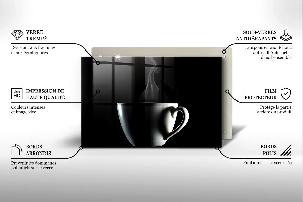 Skleněná deska za sporák Šálek čaje