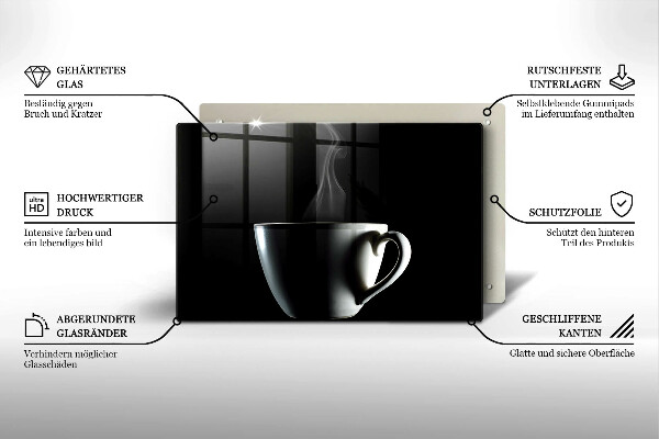 Skleněná deska za sporák Šálek čaje