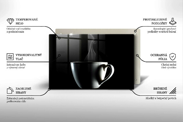 Skleněná deska za sporák Šálek čaje