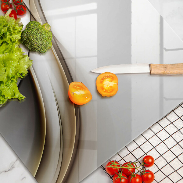 Skleněná deska za sporák Měkké linie abstrakce