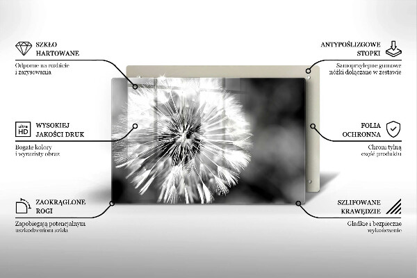 Skleněná deska za sporák Jemná pampeliška