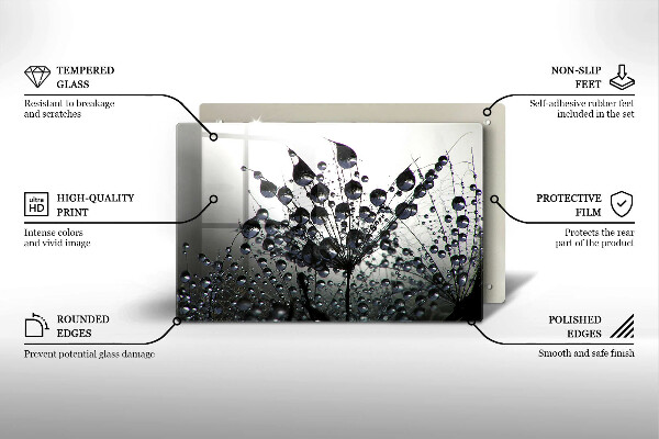 Skleněná deska za sporák Pampelišky a rosa