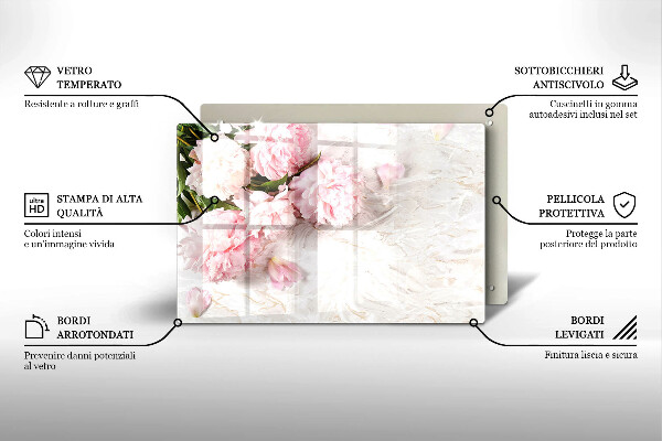 Skleněná deska za sporák Jemné květy růží