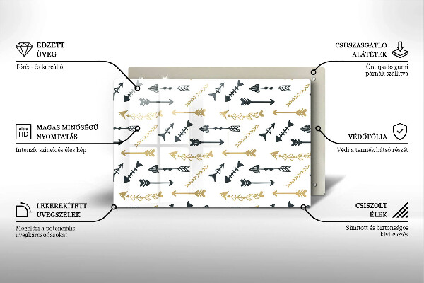 Skleněná deska za sporák Vzor boho šipky