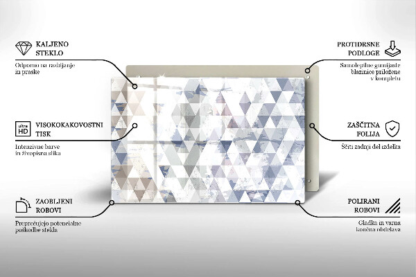 Skleněná deska za sporák Vzor trojúhelníků