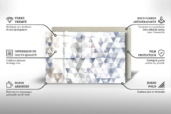 Skleněná deska za sporák Vzor trojúhelníků