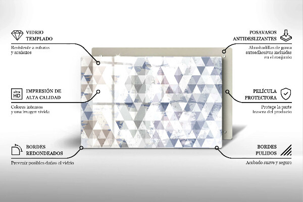 Skleněná deska za sporák Vzor trojúhelníků