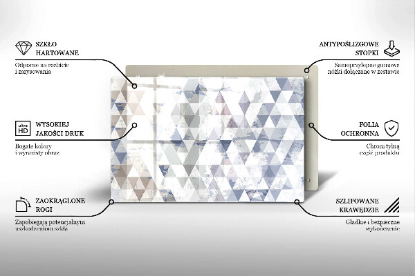Skleněná deska za sporák Vzor trojúhelníků