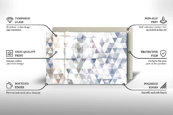 Skleněná deska za sporák Vzor trojúhelníků