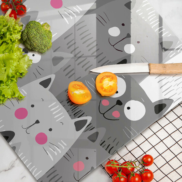 Skleněná deska za sporák Ilustrace kočky