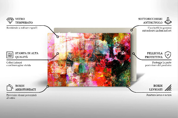 Skleněná deska za sporák Malování abstrakce