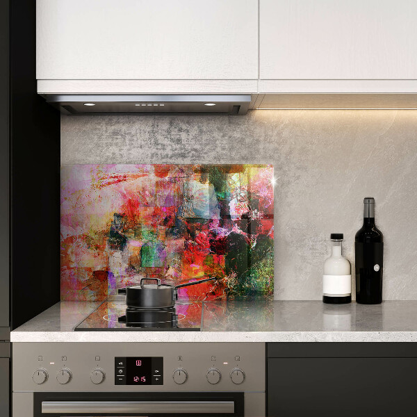 Skleněná deska za sporák Malování abstrakce