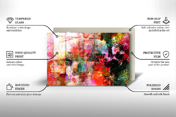 Skleněná deska za sporák Malování abstrakce