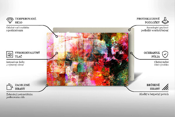 Skleněná deska za sporák Malování abstrakce