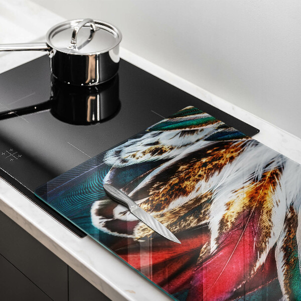 Skleněná deska za sporák Boho ptačí peří