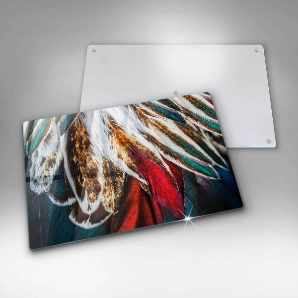 Skleněná deska za sporák Boho ptačí peří