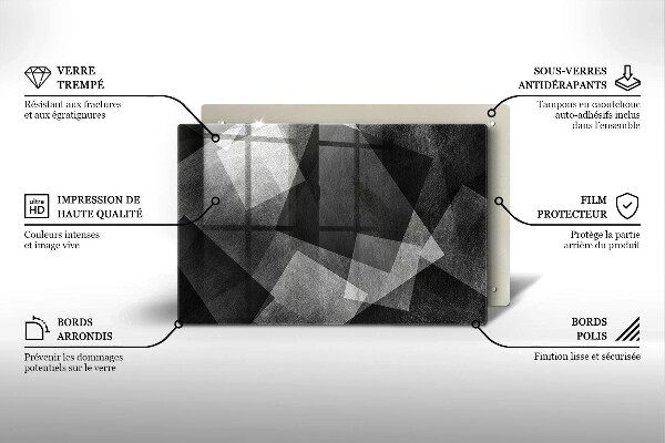 Skleněná deska za sporák Geometrické abstrakce