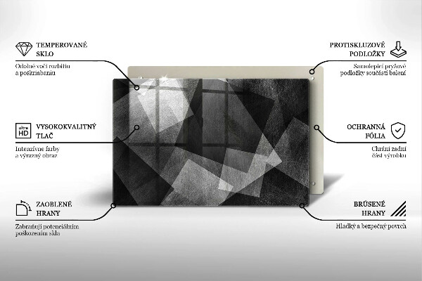 Skleněná deska za sporák Geometrické abstrakce