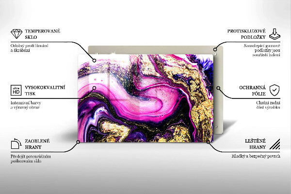 Skleněná deska za sporák Abstraktní design zlaté