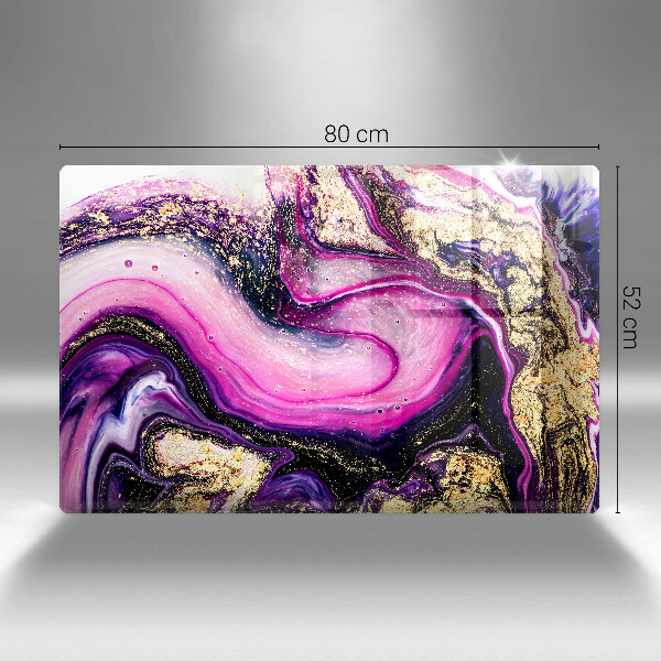 Skleněná deska za sporák Abstraktní design zlaté