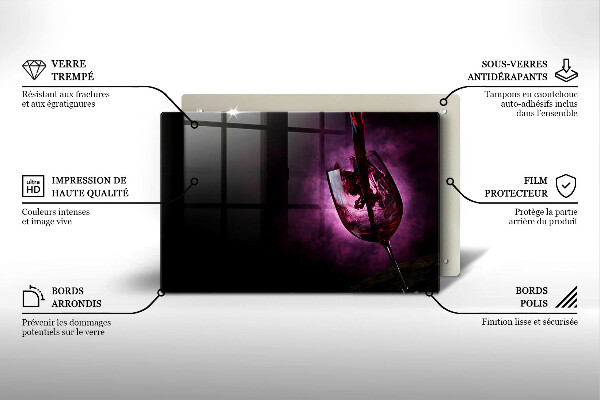 Skleněná deska za sporák Sklenice vína