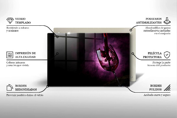 Skleněná deska za sporák Sklenice vína